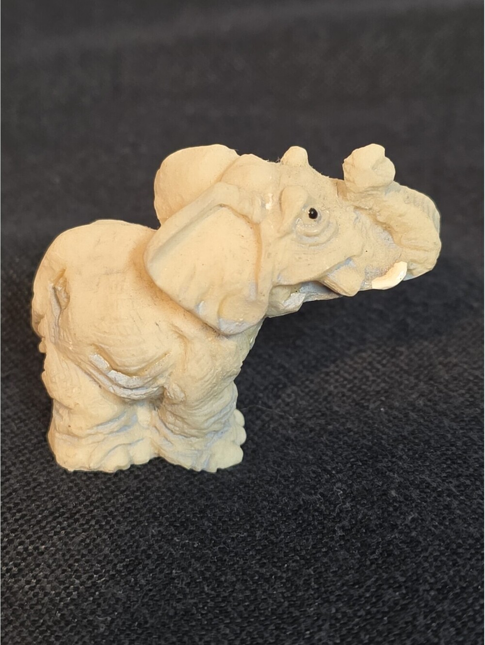 Vintage 1994 White Elephant Miniature Figurine Trunk Up Good Luck Stamped LM